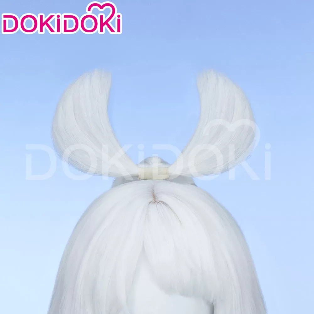 【Wig Ready For Ship】DokiDoki Game Genshin Impact Cosplay Mualani Wig / Accessories Headwear Long Straight White Blue Hair Natlan